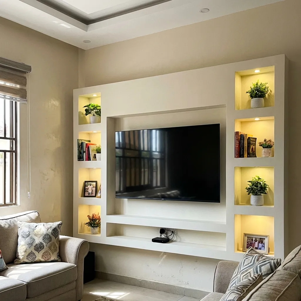 Symmetric POP TV Unit Design